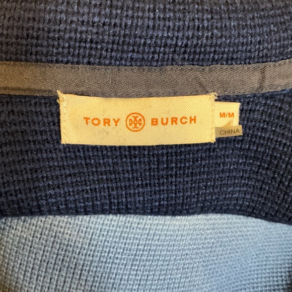 Tory Burch Ombre Gradient Double Breasted Wool Jacket Blue White Size M - Picture 11 of 14